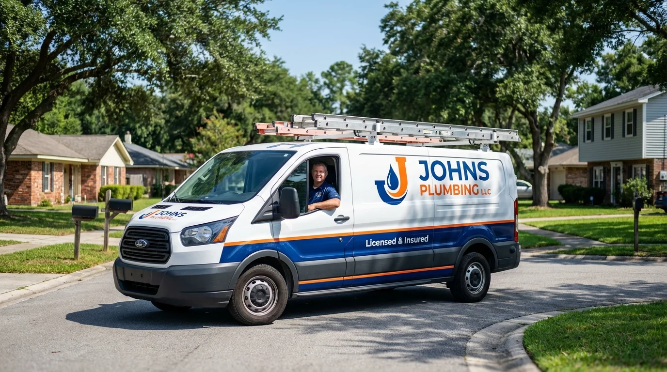 Johns Plumbing LLC service van in Lockeford, CA