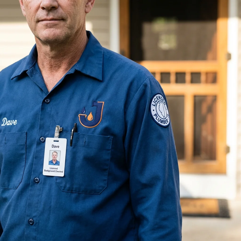 Licensed plumber showing ID badge in Lockeford, CA