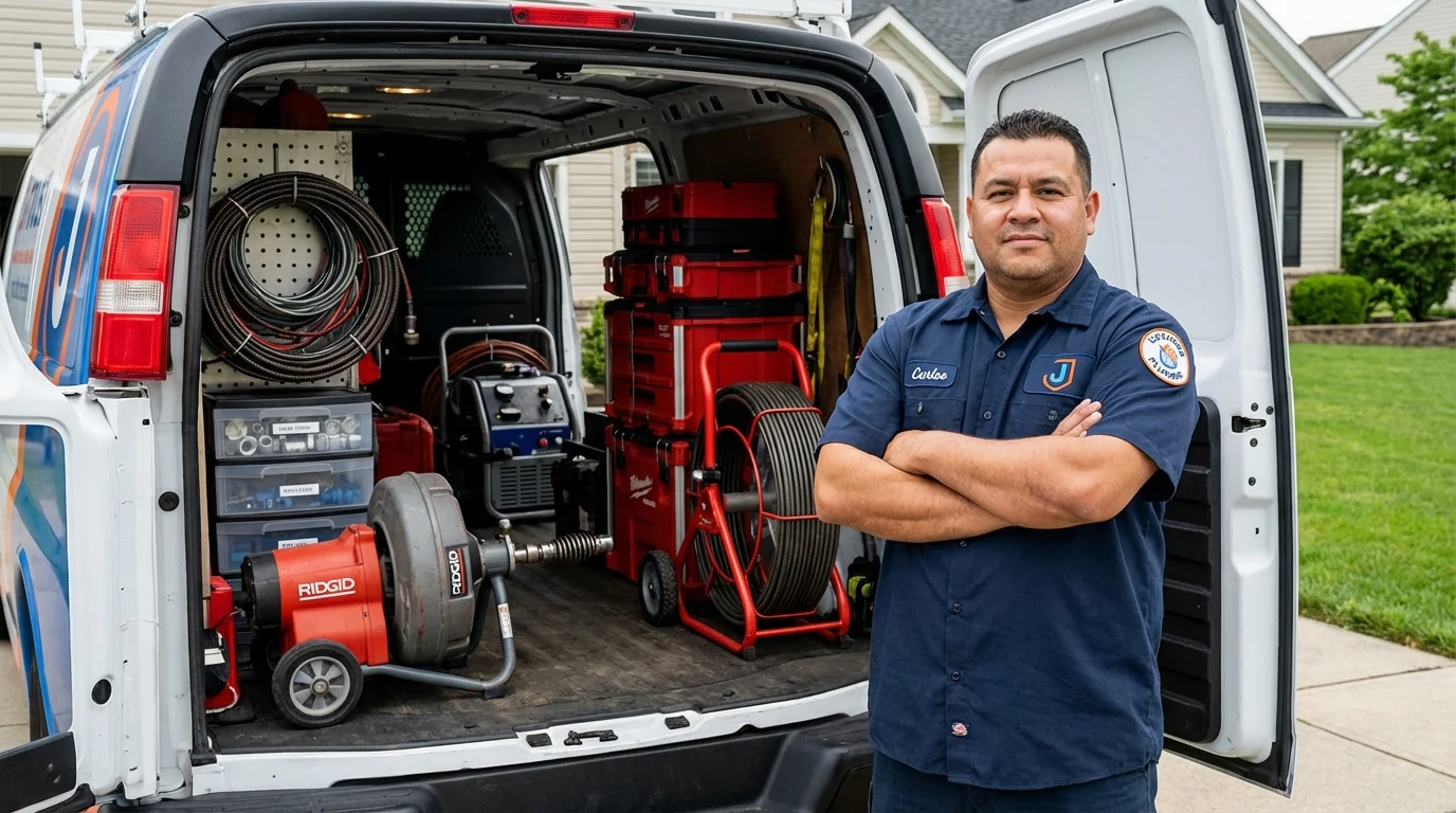 Professional drain cleaning equipment and Johns Plumbing LLC plumber in Lockeford