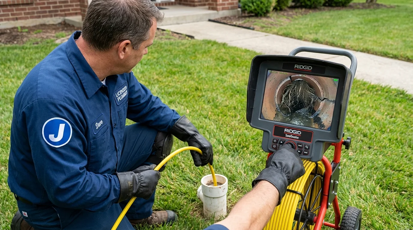 Sewer camera inspection being performed by Johns Plumbing LLC in Lockeford